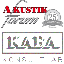 Logotyper för Akustikforum och Kaba Konsult AB