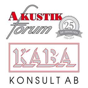 Logotyper för Akustikforum och Kaba Konsult